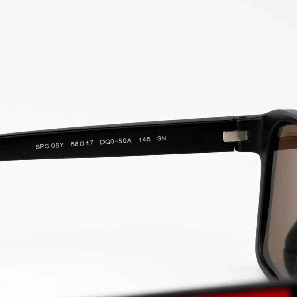 NEW Prada Linea Rossa PS05YS DG050A Black Rubber Brown Unisex Sunglasses